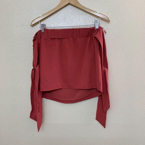 Cooper Ella Lova Off The Shoulder Bow Top Red - Picture 2 of 9